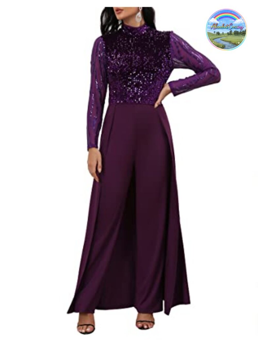 Sequin High Waist Full Length Jumpsuit Sleeveless Cocktail Party